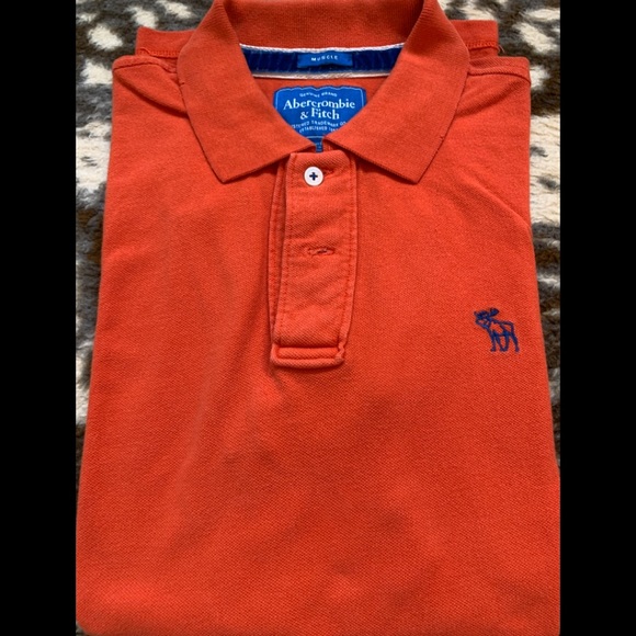 Authentic Men’s Abercrombie & Fitch Orange Polo - Picture 1 of 2